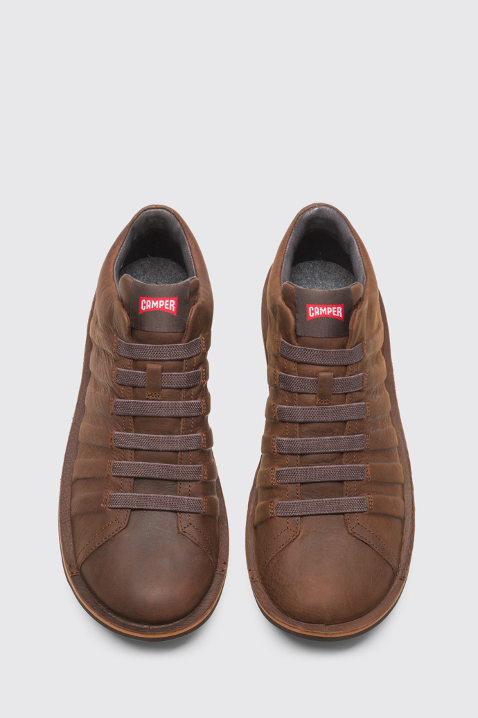 Overhead view of Beetle Brown Ankle Boots for Men