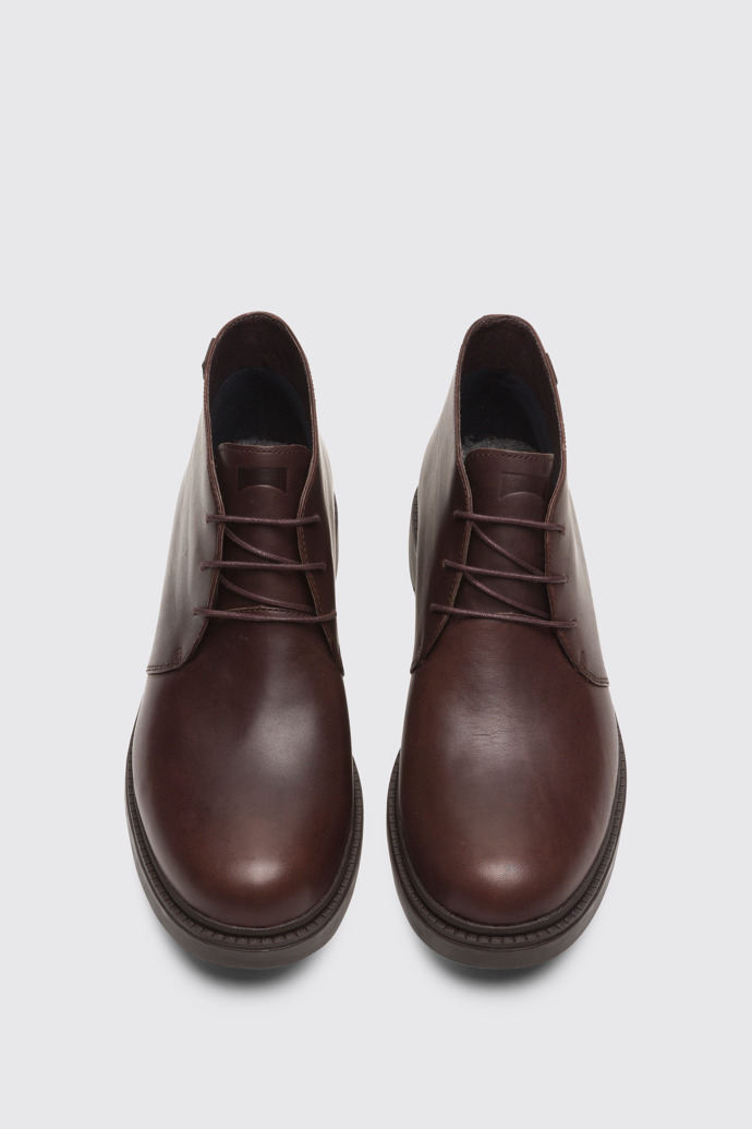 Overhead view of Hardwood Brown Ankle Boots for Men