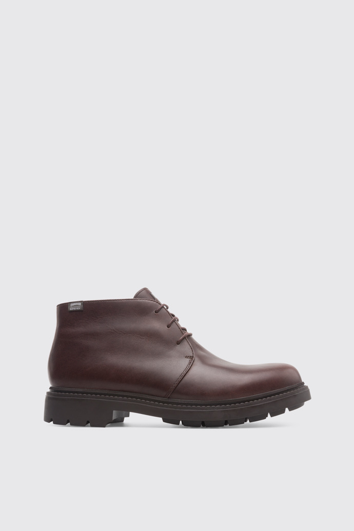 Side view of Hardwood Brown Ankle Boots for Men