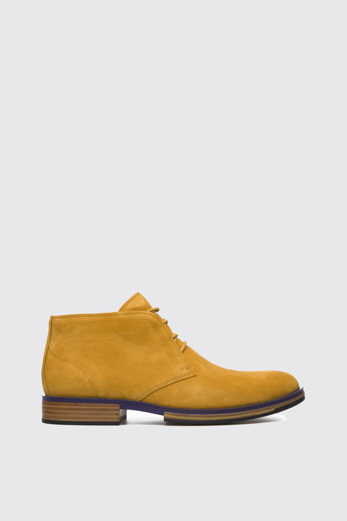 Side view of Deia Yellow Ankle Boots for Men