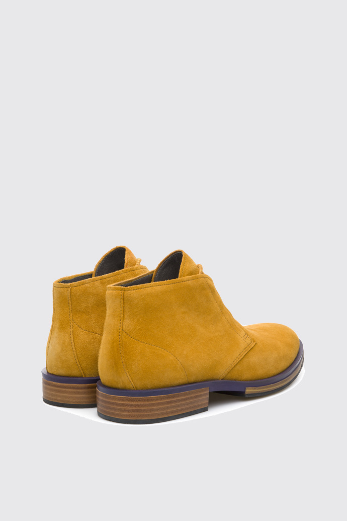 Back view of Deia Yellow Ankle Boots for Men