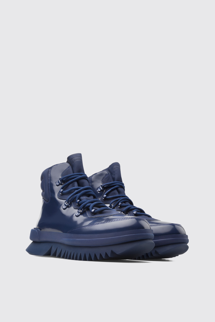 Front view of Rex Blue Ankle Boots for Men