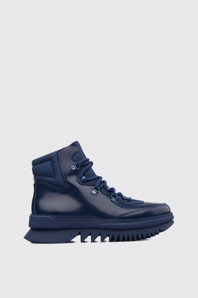 Side view of Rex Blue Ankle Boots for Men