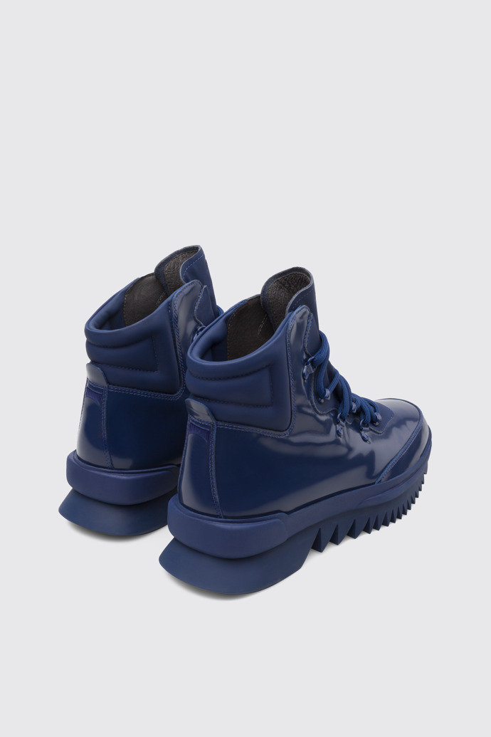 Back view of Rex Blue Ankle Boots for Men