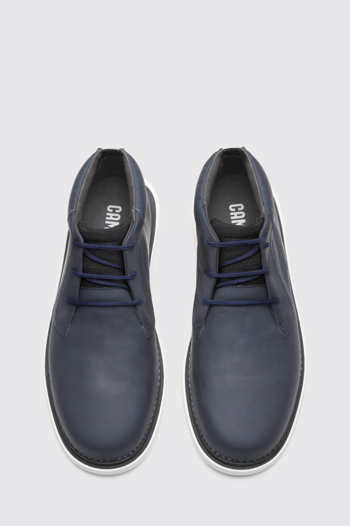 Overhead view of Nixie Blue Ankle Boots for Men