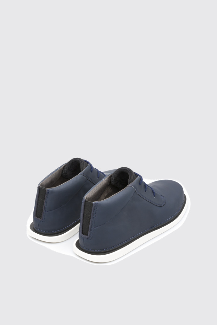 Back view of Nixie Blue Ankle Boots for Men