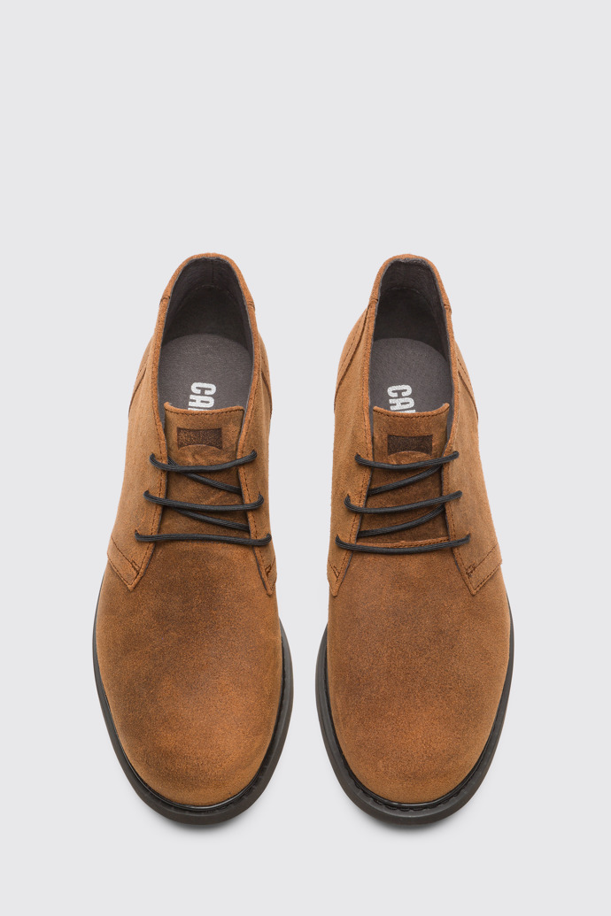 Overhead view of Neuman Brown Ankle Boots for Men