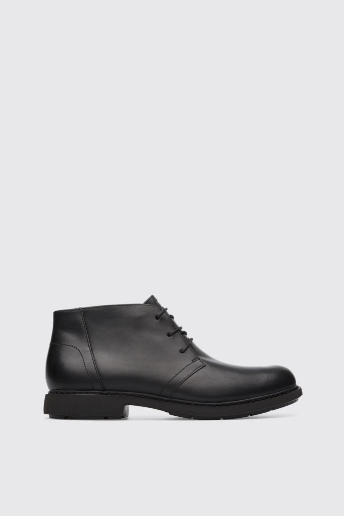 Side view of Neuman Black Ankle Boots for Men