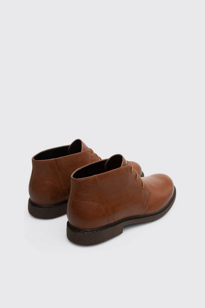 Back view of Neuman Men's brown ankle boot