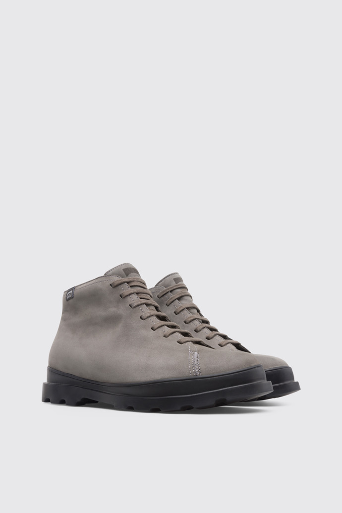 Front view of Brutus Grey Ankle Boots for Men