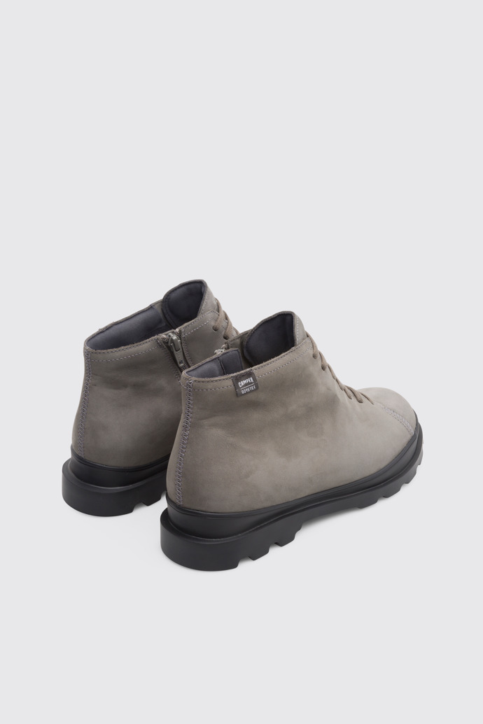 Back view of Brutus Grey Ankle Boots for Men