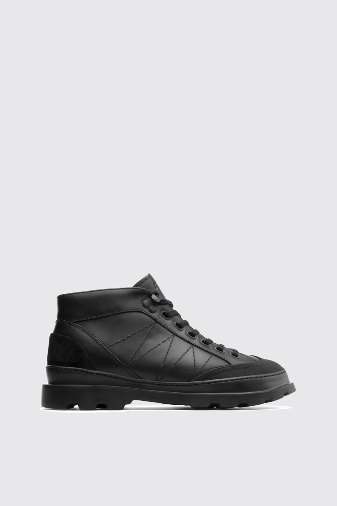 Side view of Brutus Black Ankle Boots for Men