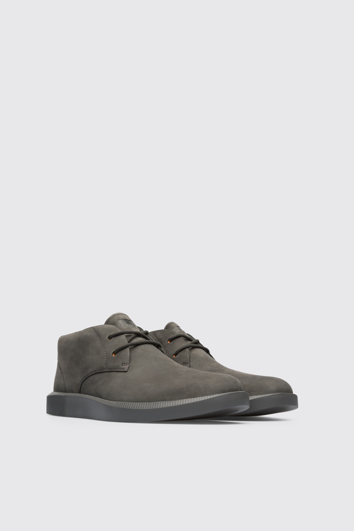 Front view of Bill Dark grey lace up ankle for men