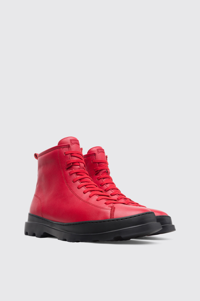 Front view of Brutus Red Ankle Boots for Men