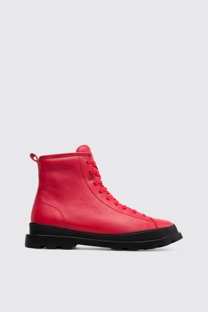 Side view of Brutus Red Ankle Boots for Men