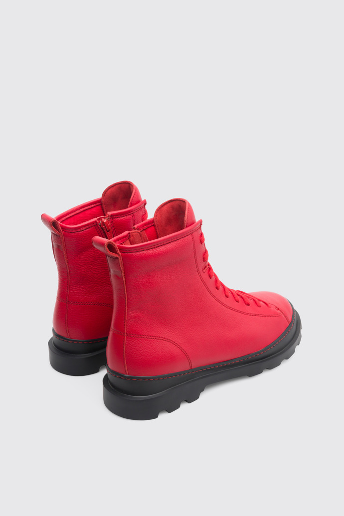 Back view of Brutus Red Ankle Boots for Men