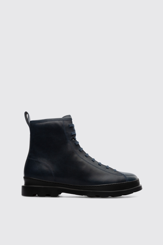 Side view of Brutus Blue medium lace boot for men