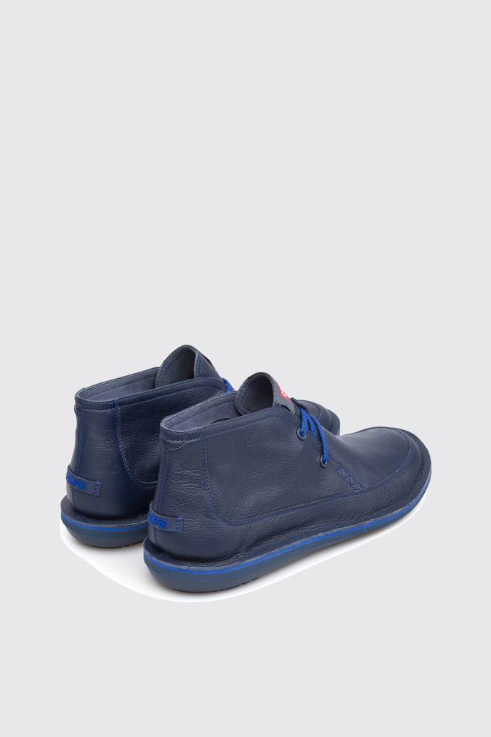 Back view of Beetle Blue Ankle Boots for Men