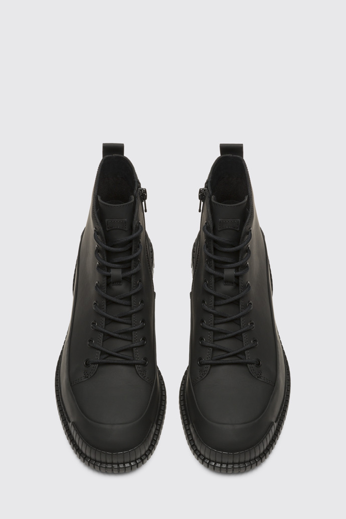 Overhead view of Pix Black Ankle Boots for Men