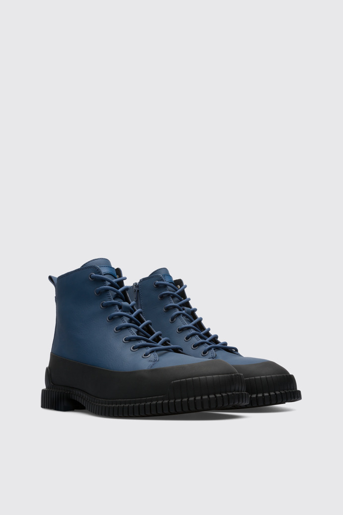 Front view of Pix Smart blue lace up boot for men