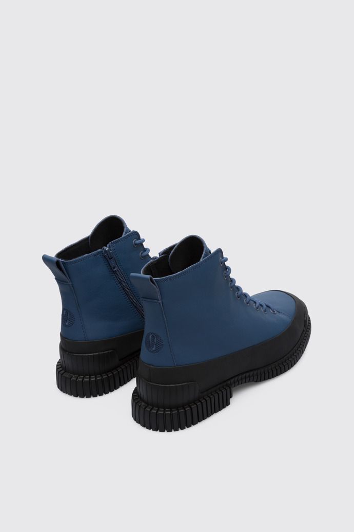 Back view of Pix Smart blue lace up boot for men