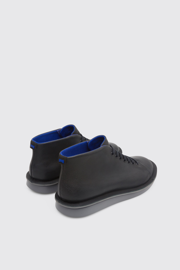 Back view of Formiga Black Ankle Boots for Men