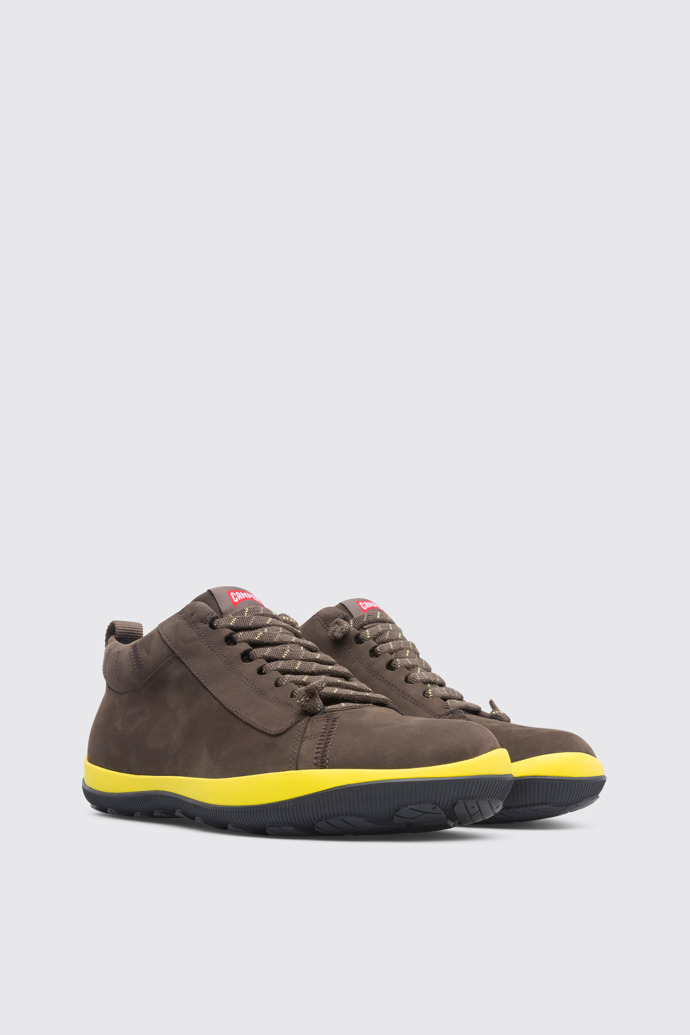 Front view of Peu Pista Brown Gray Casual Shoes for Men