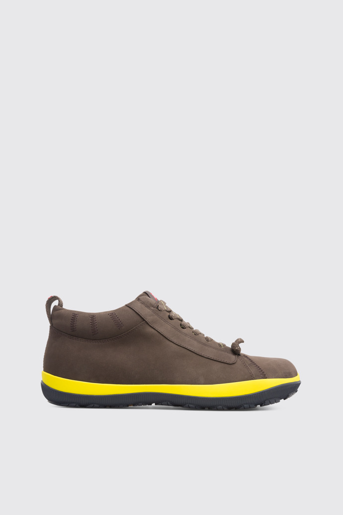 Side view of Peu Pista Brown Gray Casual Shoes for Men