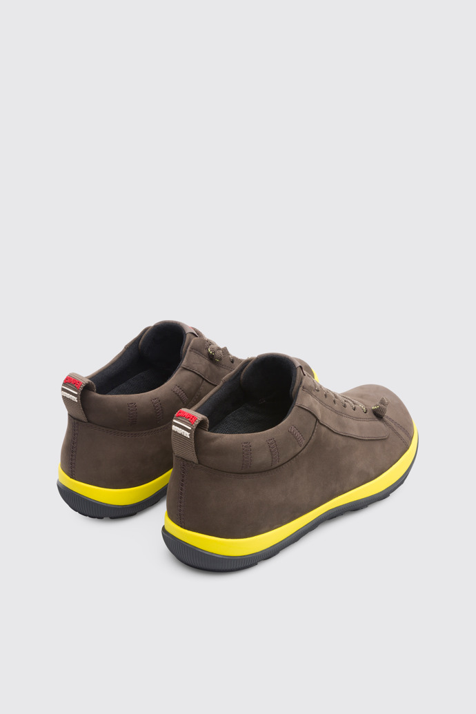 Back view of Peu Pista Brown Gray Casual Shoes for Men