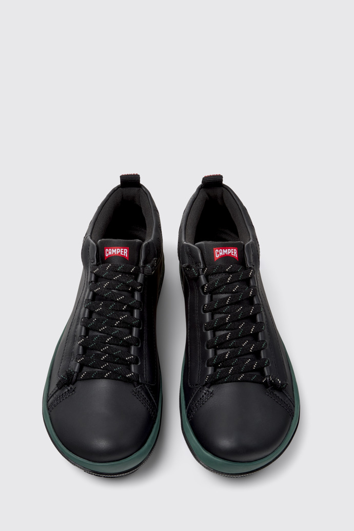 Overhead view of Peu Pista GM - GORE-TEX Black Leather Ankle Boots for Men.
