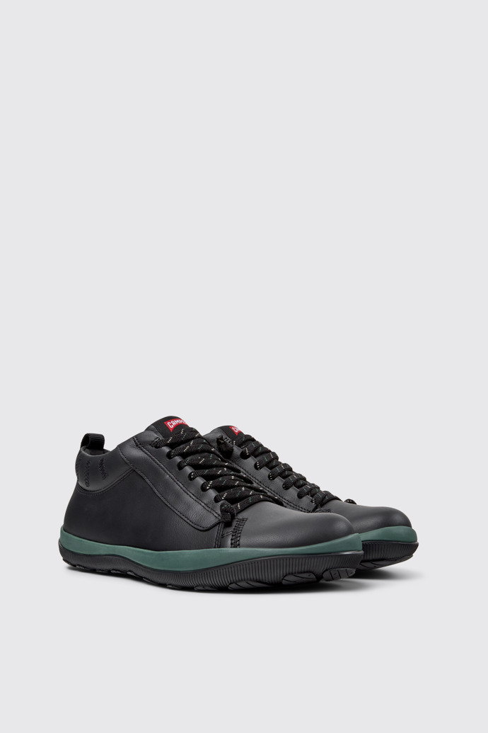 Front view of Peu Pista GM - GORE-TEX Black Leather Ankle Boots for Men.