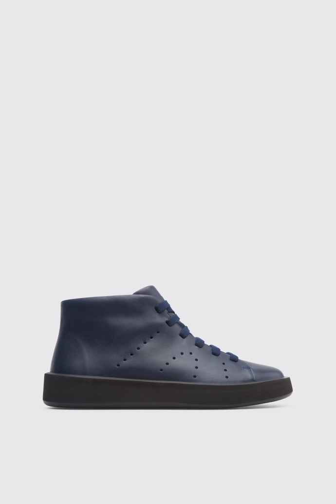 Image of Side view of Courb Blue Sneakers for Men