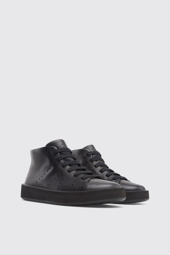 Front view of Courb Black Sneakers for Men