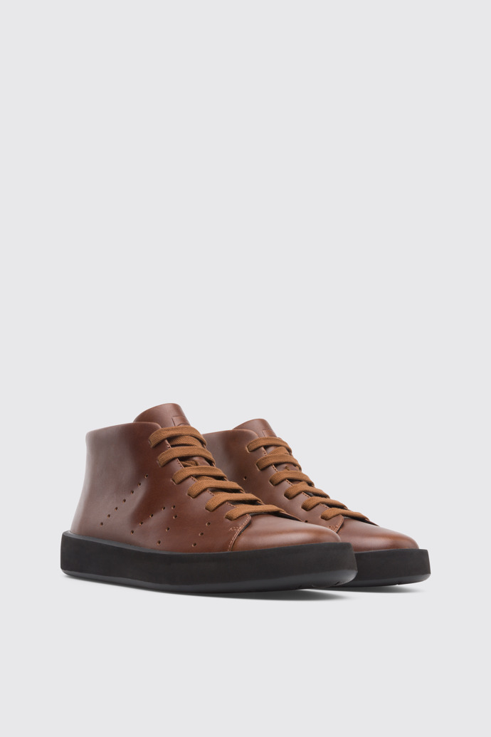 Front view of Courb Brown Sneakers for Men