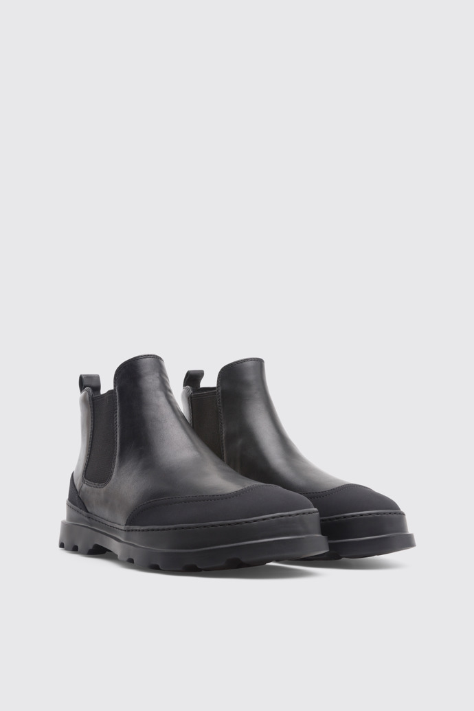 Front view of Brutus Black Ankle Boots for Men