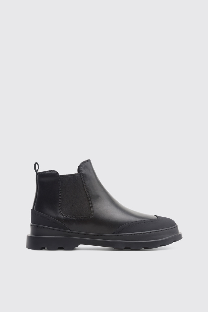 Side view of Brutus Black Ankle Boots for Men