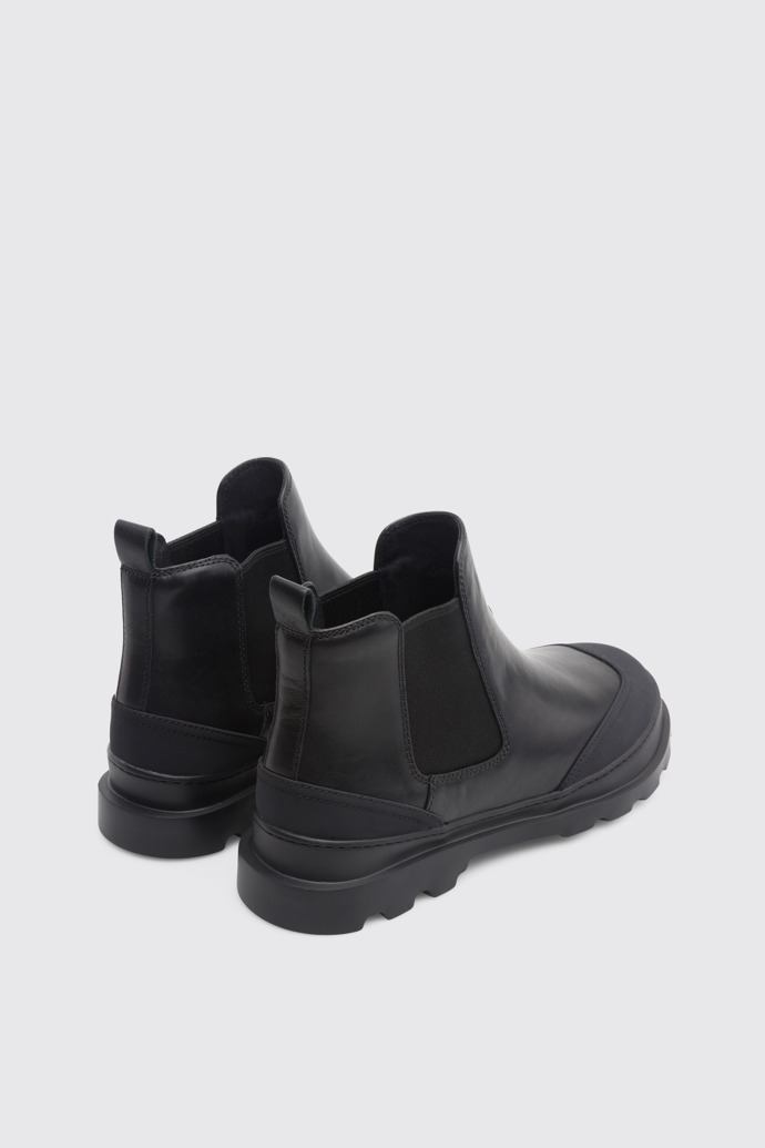 Back view of Brutus Black Ankle Boots for Men