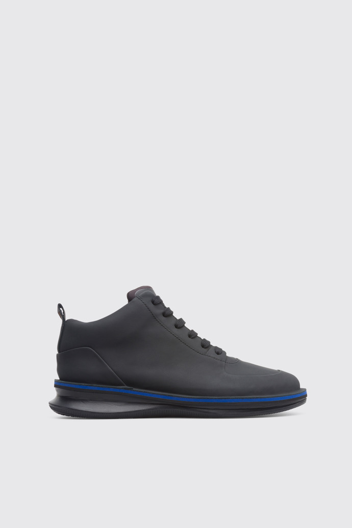 Side view of Rolling Black Sneakers for Men