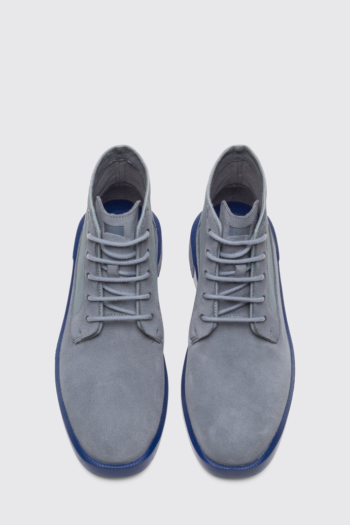 Overhead view of Bill Men’s mid gray lace-up boot