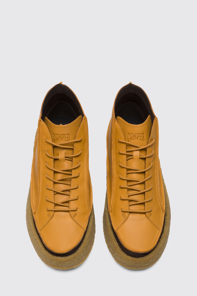 Overhead view of Bark Men's yellow ankle boot