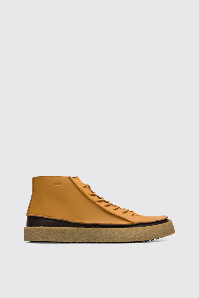 Side view of Bark Men's yellow ankle boot