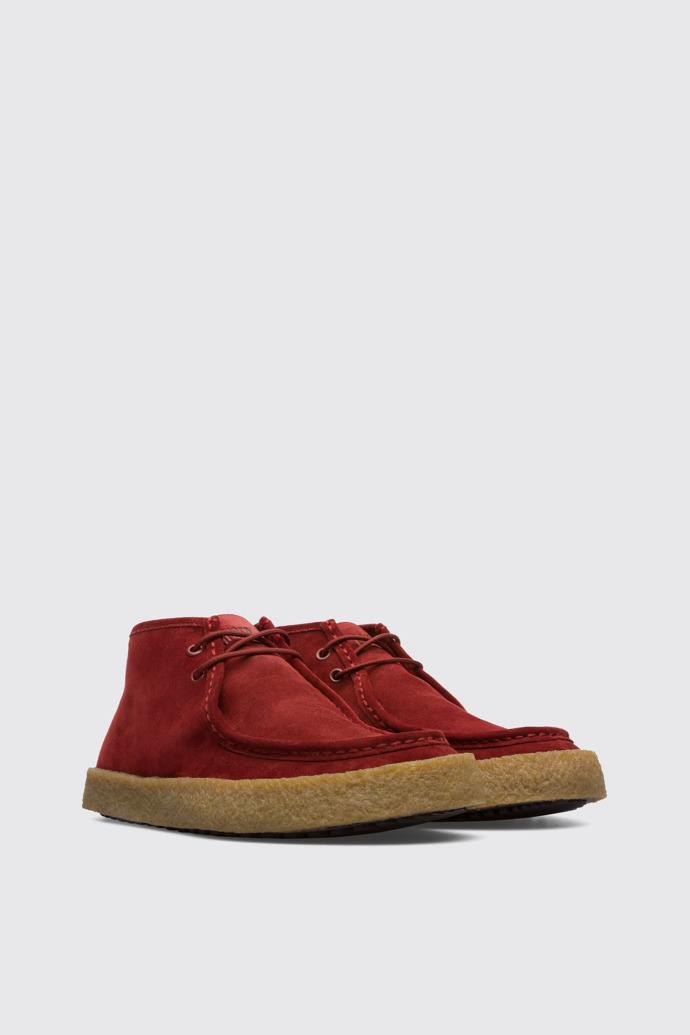 Front view of Bark Men's red ankle boot