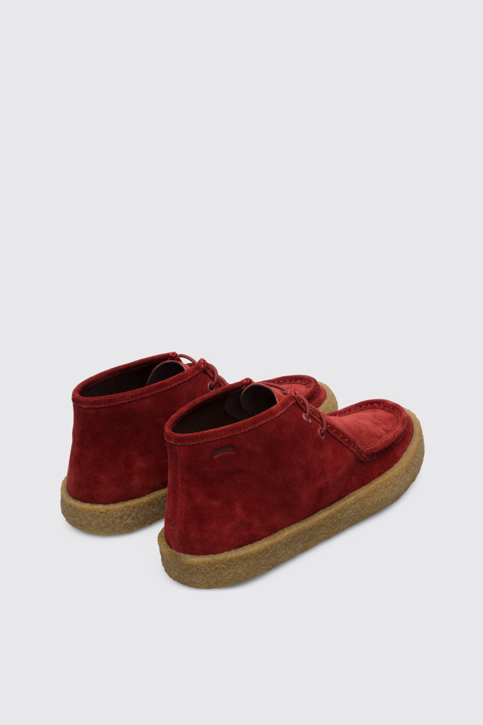 Back view of Bark Men's red ankle boot