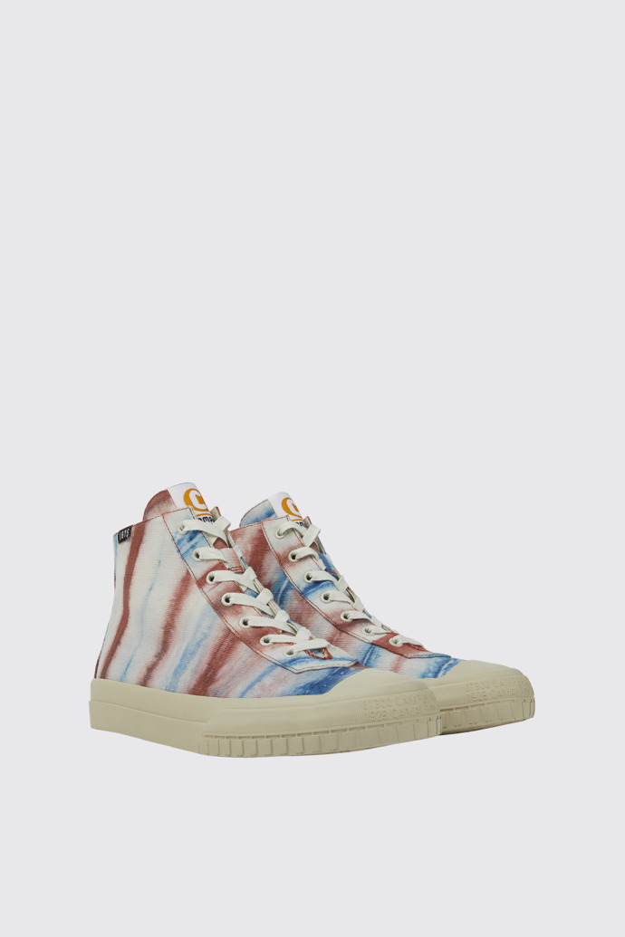 Front view of Camper x EFI Multicolored organic cotton sneakers for men