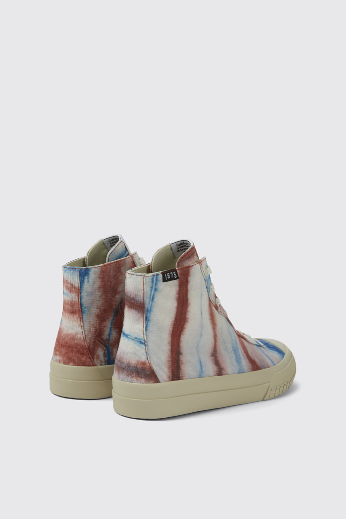 Back view of Camper x EFI Multicolored organic cotton sneakers for men