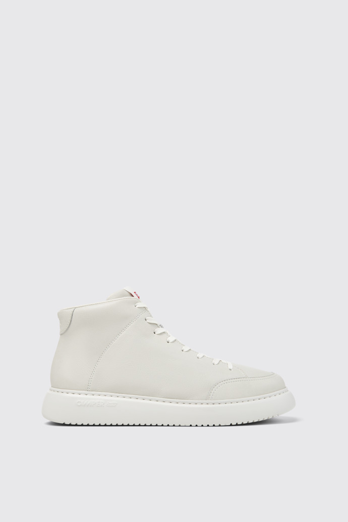Side view of Runner K21 Gray Leather Ankle Boots for Men.