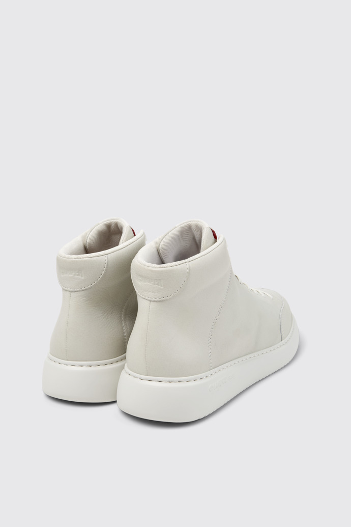 Back view of Runner K21 Gray Leather Ankle Boots for Men.