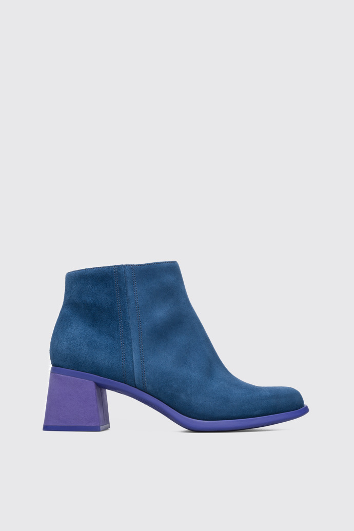 Side view of Karolina Blue Ankle Boots for Women