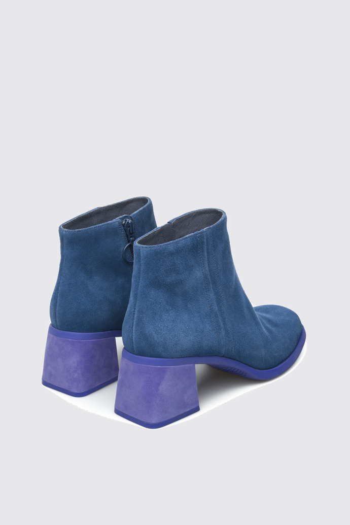 Back view of Karolina Blue Ankle Boots for Women