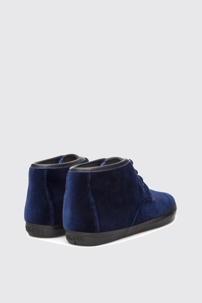 Back view of Motel Blue nubuck ankle boots for women